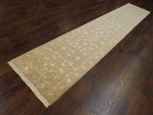 Persian Kashan Carved 2'6"x12'0" Hand-knotted Rug -w680