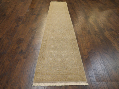 Persian Kashan Carved 2'6"x12'0" Hand-knotted Rug -w680