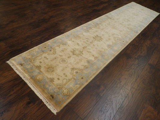 Turk Oushak Stone Wash 2'6"x12'0" Hand-knotted Rug -w683