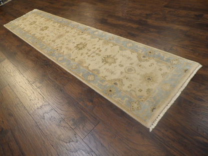 Turk Oushak Stone Wash 2'6"x12'0" Hand-knotted Rug -w683