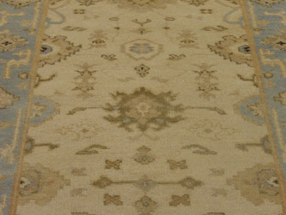 Turk Oushak Stone Wash 2'6"x12'0" Hand-knotted Rug -w683