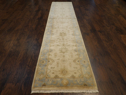 Turk Oushak Stone Wash 2'6"x12'0" Hand-knotted Rug -w683