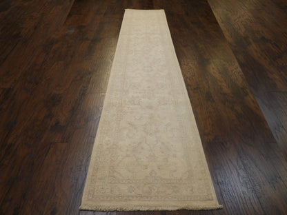 Oushak Chobie White Wash 2'6"x12'0" Hand-knotted Rug -w684