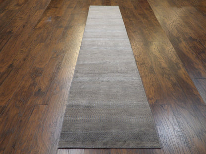 Modern Grass Design 2' 6" x 12 Hand-knotted Rug - w685