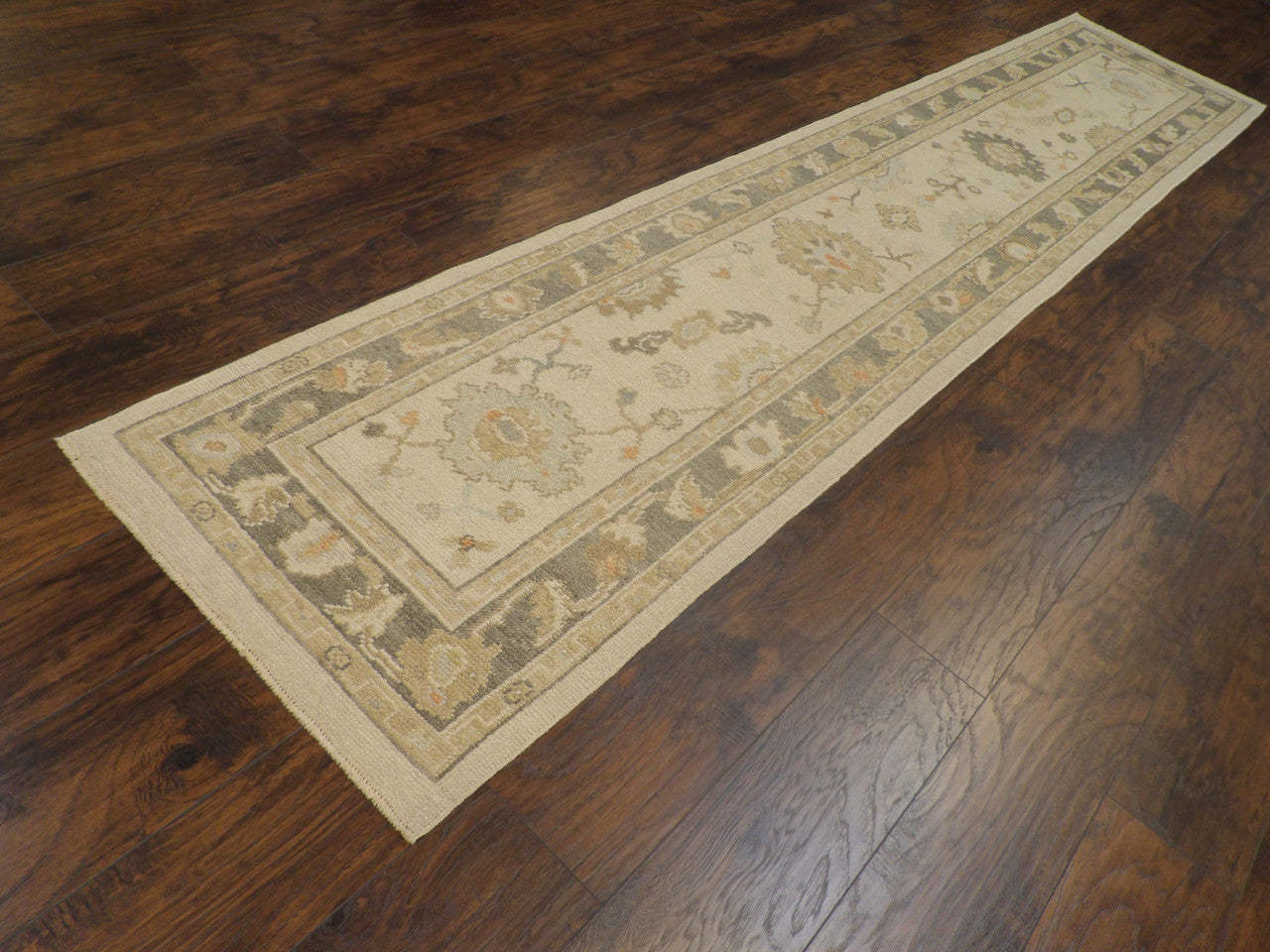 Gray 2'6" x 12'0" Vintage Oushak Hand knotted Wool Rug - Sku: w688
