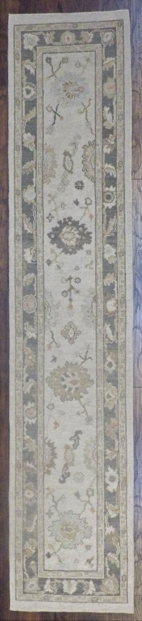 Gray 2'6" x 12'0" Vintage Oushak Hand knotted Wool Rug - Sku: w688