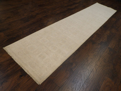 Oushak Chobie White Wash 2'6"x12'0" Hand-knotted Rug -w690