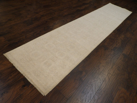 Oushak Chobie White Wash 2'6"x12'0" Hand-knotted Rug -w690