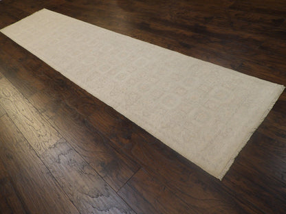 Oushak Chobie White Wash 2'6"x12'0" Hand-knotted Rug -w690