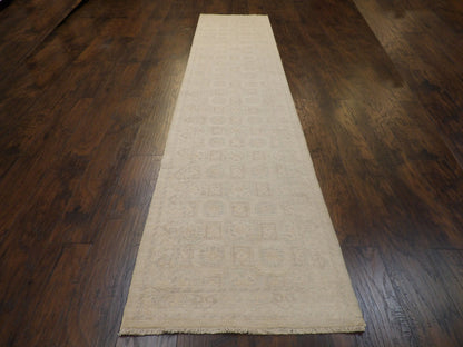 Oushak Chobie White Wash 2'6"x12'0" Hand-knotted Rug -w690
