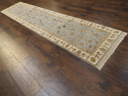 Fine Persian Kashan Carved 2'6"x12'0" Hand-knotted Rug -w691