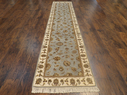 Fine Persian Kashan Carved 2'6"x12'0" Hand-knotted Rug -w691