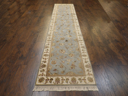 Fine Persian Kashan Carved 2'6"x12'0" Hand-knotted Rug -w691