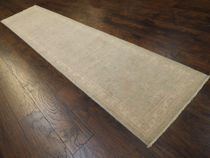 Oushak Chobie White Wash 2'6"x12'0" Hand-knotted Rug -w699