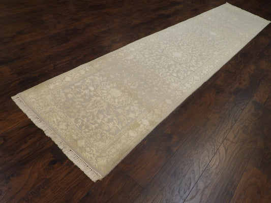 Persian Kashan Carved 2'6"x12'0" Hand-knotted Rug -w704