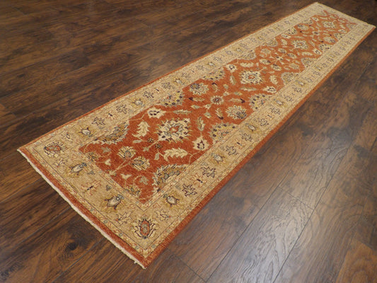 Oushak Chobie White Wash 2'6"x12'0" Hand-knotted Rug -w712