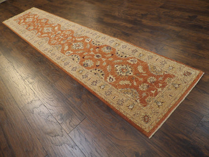 Oushak Chobie White Wash 2'6"x12'0" Hand-knotted Rug -w712