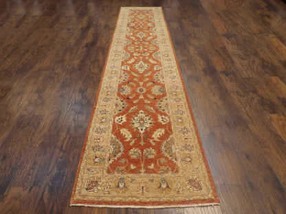 Oushak Chobie White Wash 2'6"x12'0" Hand-knotted Rug -w712