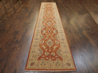 Oushak Chobie White Wash 2'6"x12'0" Hand-knotted Rug -w712
