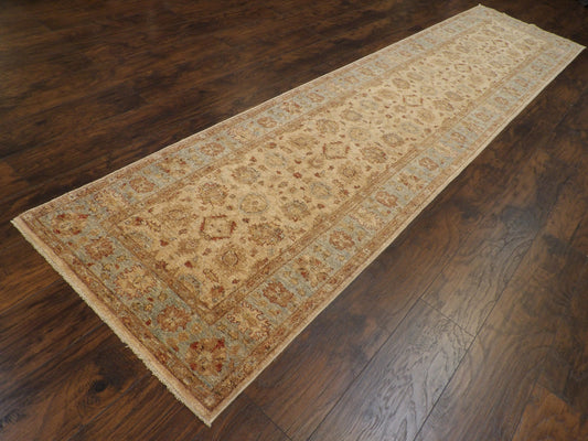 Oushak Chobie White Wash 2'6"x12'0" Hand-knotted Rug -w713