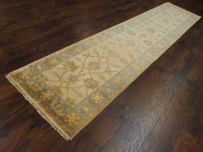 Turk Oushak Stone Wash 2'6"x12'0" Hand-knotted Rug -w714
