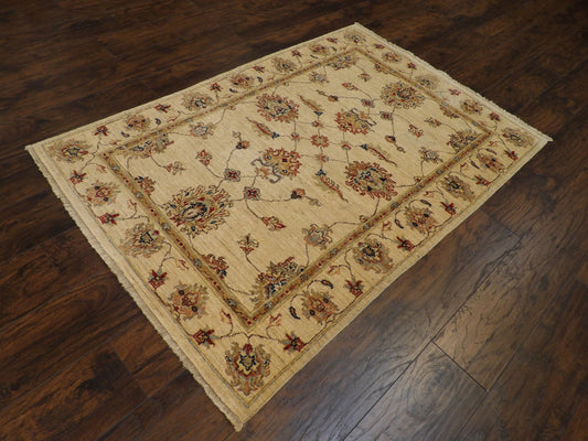 Indo Chobie Natural-dye 4'0"x6'0" Hand-knotted Rug -w717