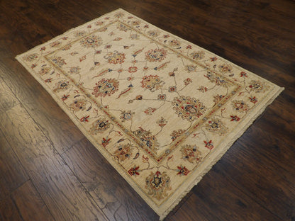 Indo Chobie Natural-dye 4'0"x6'0" Hand-knotted Rug -w717