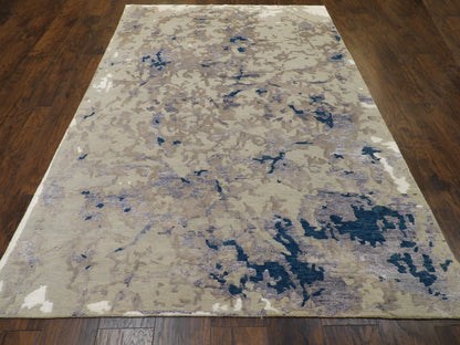 Modern Tibetan Abstract High Low 6'0"x9'0" Hand-knotted Rug -w719