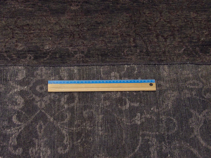 Transitional Damask Design High Low 6'0"x9'0" Hand-knotted Rug -w721