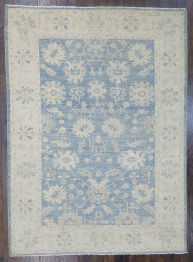 Oushak Bamayan White Wash 6'0"x9'0" Hand-knotted Rug -w725