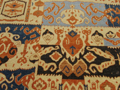 Ikat 6'0"x9'0" Hand-knotted Rug -w730