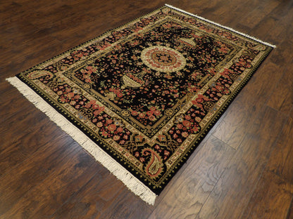 Fine Persian Qum 5'0"x8'0" Hand-knotted Rug -W740
