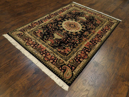 Fine Persian Qum 8'0"x10'0" Hand-knotted Rug -W953