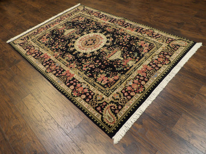 Fine Persian Qum 5'0"x8'0" Hand-knotted Rug -W740