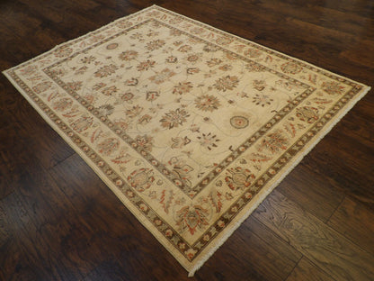 Oushak Chobie Antique Wash 5'0"x8'0" Hand-knotted Rug -W749