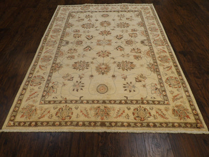 Oushak Chobie Antique Wash 5'0"x8'0" Hand-knotted Rug -W749