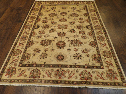 Oushak Chobie Antique Wash 5'0"x8'0" Hand-knotted Rug -W749