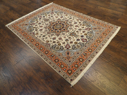 Fine Persian Qum 5'0"x8'0" Hand-knotted Rug -W750