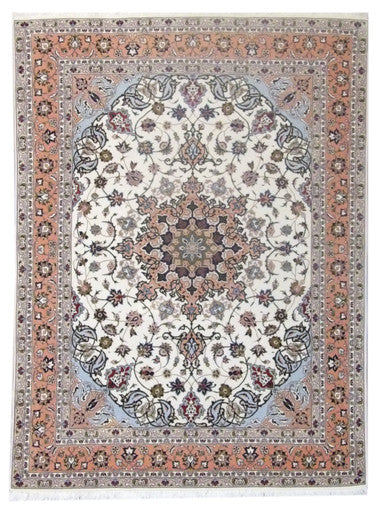 Fine Persian Qum 5'0"x8'0" Hand-knotted Rug -W750