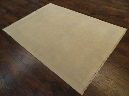Oushak Silky White Wash 5'0"x8'0" Hand-knotted Rug -W753