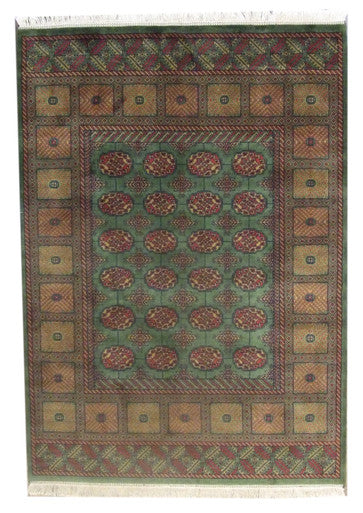 Tribal Bokhara Elephant Print 5'0"x8'0" Hand-knotted Rug -W757
