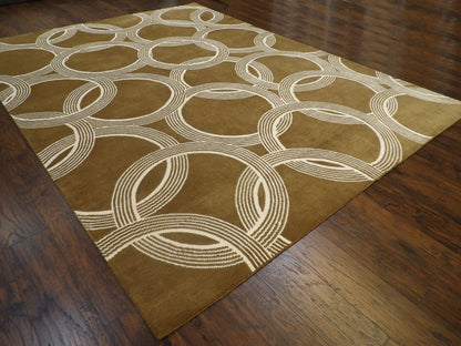 Modern Nepalese Circle Design 9'0" x 12'0" Hand-knotted Rug - w761