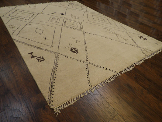 Moroccan Tulu Design Shaggy High Pile 9'0"x12'0" Hand-knotted Rug -W763