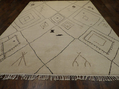 Moroccan Tulu Design Shaggy High Pile 9'0"x12'0" Hand-knotted Rug -W763
