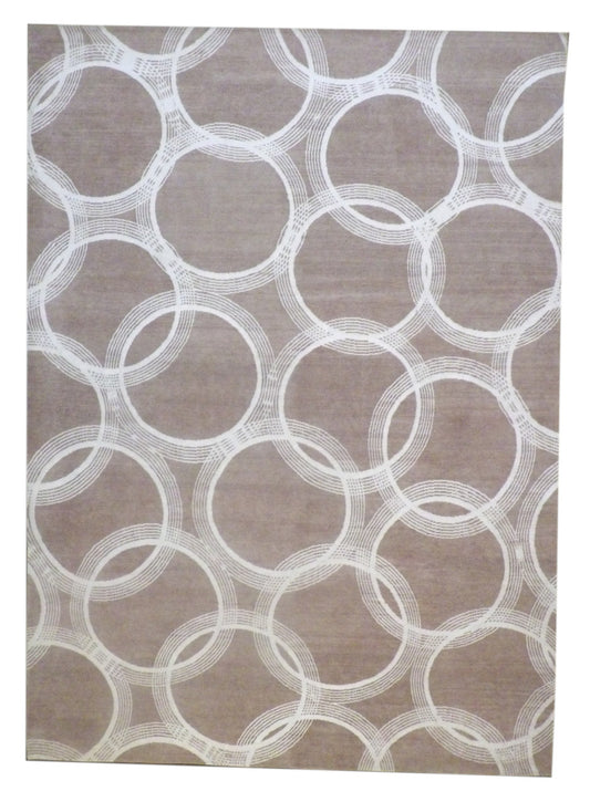 Modern Nepalese Circle Design 9'0" x 12'0" Hand-knotted Rug - w765