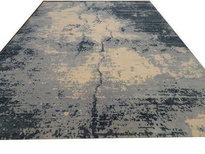 Modern Abstract Marble Design 9'0"x12'0" Hand-knotted Rug -W766