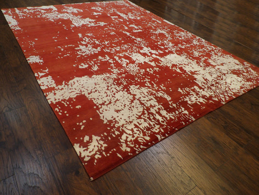 Modern Abstract Broken Design 9'0"x12'0" Hand-knotted Rug -W767