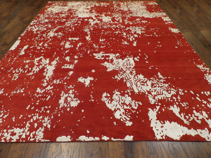 Modern Abstract Broken Design 9'0"x12'0" Hand-knotted Rug -W767