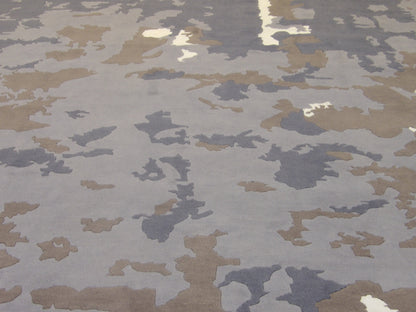 Modern Abstract Marble Design 9'0"x12'0" Hand-knotted Rug -W771