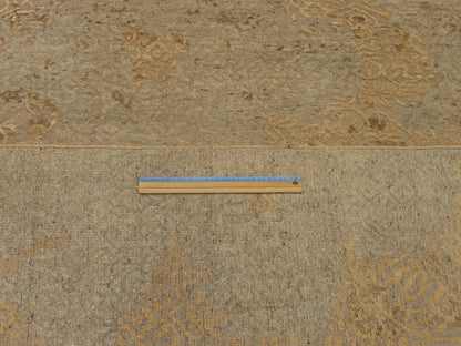 Transitional Broken Design Hand Carved 9'0"x12'0" Hand-knotted Rug -W773